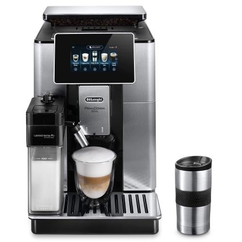 Delonghi Espressor automat de’longhi primadonna soul ecam 610.74.mb, carafa pentru lapte, sistem lattecrema, rasnita cu tehnologie bean adapt, coffee link app, 1450w, 19 bar, 2.2 l, cana calatorie (negru/argintiu)
