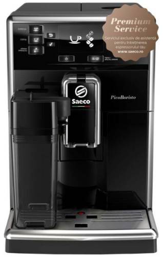 Espressor automat saeco picobaristo sm5460/10, 10 bauturi, carafa pentru lapte, filtru aquaclean (negru)