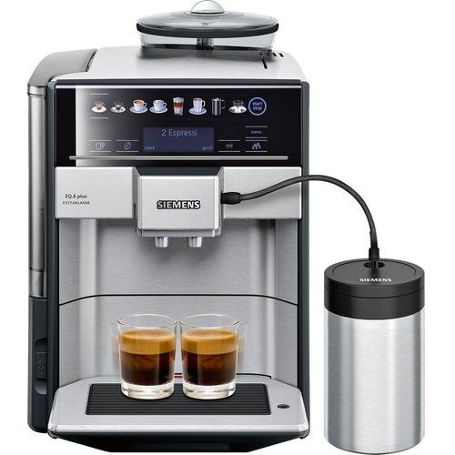 Espressor automat siemens eq.6 plus te657f03de, onetouch, afisaj coffeeselect, 1.7 l, 19 bar, 1500 w (negru/argintiu)