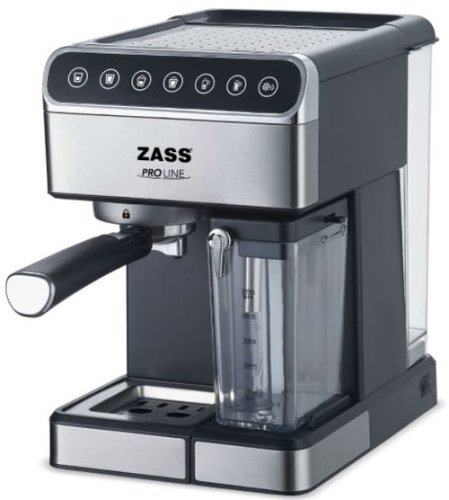 Espressor manual zass zem 10, 1350 w, 16 bari, 1.8 l, rezervor lapte 0.5 l (negru/inox)