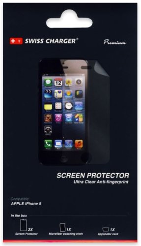 Folie protectie swiss charger swissscp52038 pentru iphone se/5s, 2 bucati (transparent)