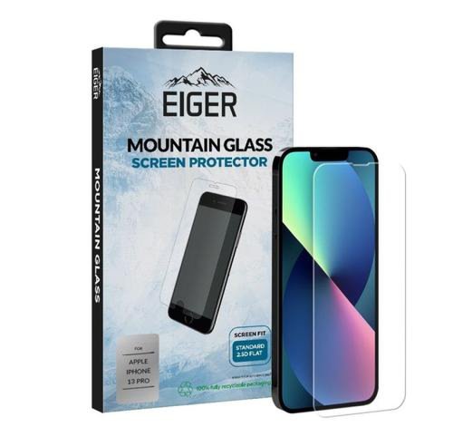 Folie sticla eiger temperata pentru apple iphone 13 / 13 pro, 9h, 2.5d, 0.33mm (transparent)