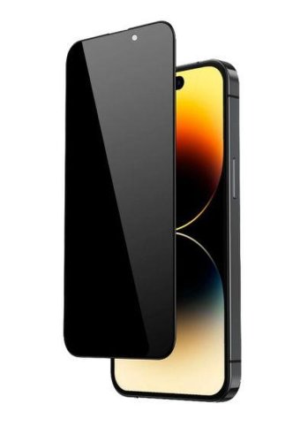 Folie sticla zmeurino full body 3d privacy pentru apple iphone 14 pro max (negru)