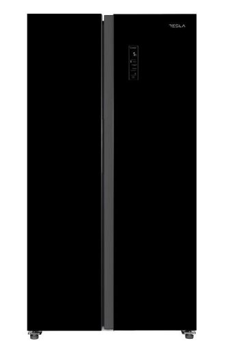 Frigider side-by-side tesla rb4300fhb, 442l, clasa f, total no frost, display led, h 177cm (negru)