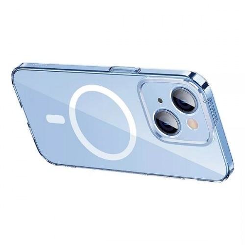 Husa smartphone baseus crystal series magnetic case compatibila cu iphone 14 plus, transparenta, antiamprenta