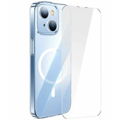 Husa smartphone, baseus crystal series magnetic case, compatibila cu iphone 14, silicon (transparent)