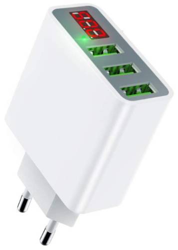Incarcator retea mcdodo ch-5031, 3 porturi usb, digital display, max 3 a (alb)