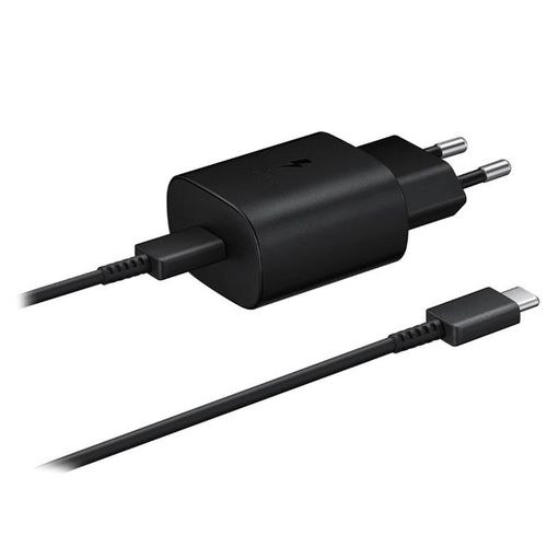 Incarcator retea samsung ep-ta800xbegww fast charger, 1 x usb-c, 25w + cablu usb-c (negru)