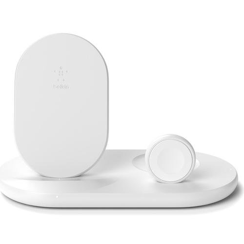 Incarcator wireless belkin, boost charge, 3 in 1pentru iphone/ apple watch /airpods, alb