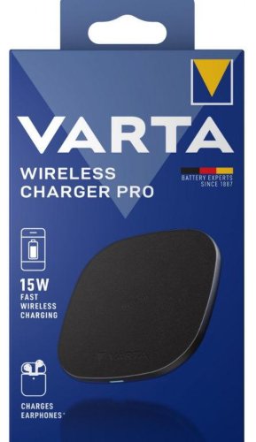 Incarcator wireless varta charger pro, quick charge, 15w, (negru)