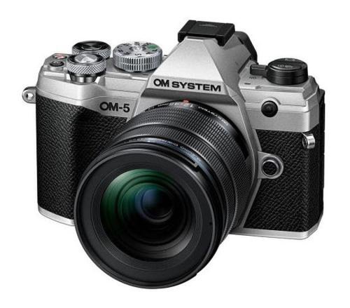Kit aparat foto mirrorless olympus om-5, 20.4mp, 4k + obiectiv m.zuiko digital 12-45mm f4 pro (argintiu)