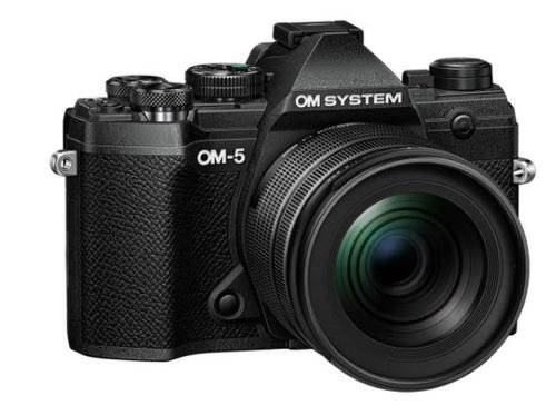Kit aparat foto mirrorless olympus om-5, 20.4mp, 4k + obiectiv m.zuiko digital 12-45mm f4 pro (negru)