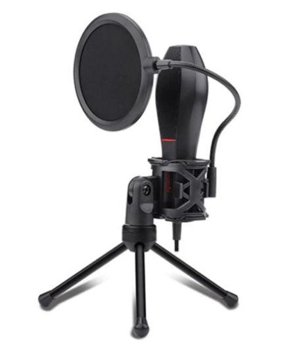 Microfon redragon gm200, omnidirectional, stativ inclus, usb (negru)