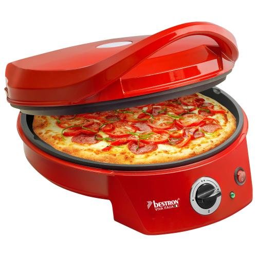 Mini cuptor pentru pizza viva italia, bestron, 180°c, 1800 w, rosu