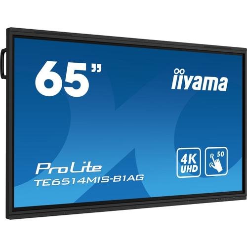 Monitor interactiv va led iiyama prolite 65inch te6514mis-b1ag, uhd (3840 x 2160), android13, iiware11, screenshare, 24/7, wifi, touchscreen usb-c (negru)