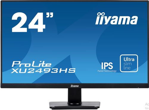 Monitor ips led iiyama 23.8inch xu2493hs-b1, full hd (1920 x 1080), vga, hdmi, displayport, boxe, 4 ms (negru)
