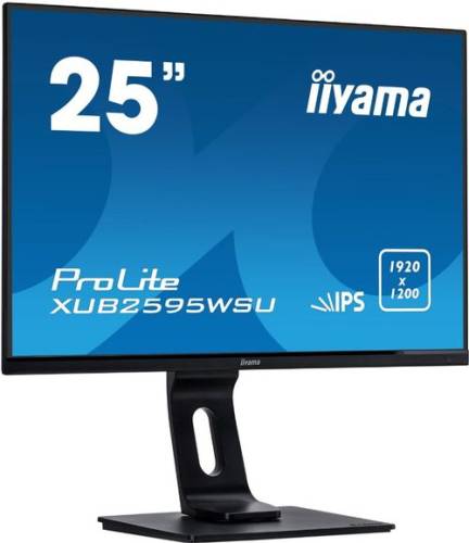Monitor ips led iiyama 25inch xub2595wsu-b1, 1920 x 1200, vga, hdmi, displayport, boxe, pivot (negru)
