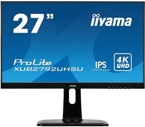 Monitor ips led iiyama 27inch xub2792uhsu-b1, ultra hd (3840 x 2160), dvi, hdmi, displayport, boxe, pivot, 4 ms (negru)
