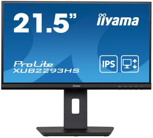 Monitor ips led iiyama prolite 21.5inch xub2293hs-b5, full hd (1920 x 1080), hdmi, displayport, amd freesync, pivot (negru)