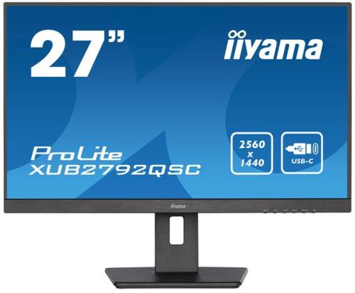 Monitor ips led iiyama prolite 27inch xub2792qsc-b5, qhd (2560 x 1440), hdmi, displayport, amd freesync, pivot, boxe (negru)