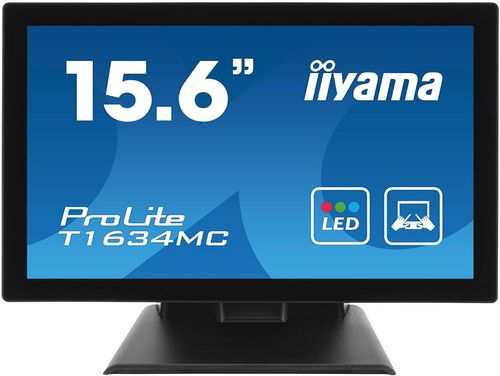 Monitor tn led iiyama 15.6inch t1634mc-b5x, 1366 x 768, vga, hdmi, displayport, touchscreen, 8 ms (negru)