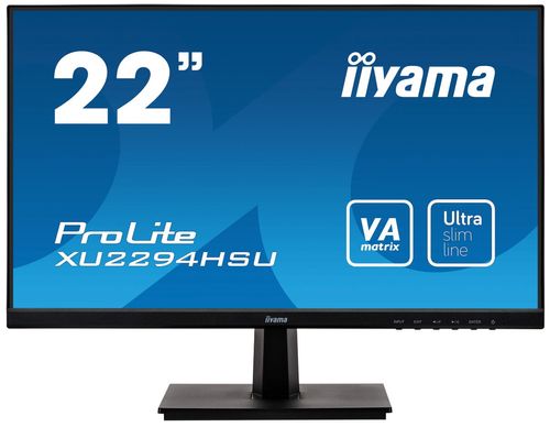 Monitor va led iiyama 21.5inch xu2294hsu-b1, full hd (1920 x 1080), vga, hdmi, displayport, boxe, 75 hz (negru)