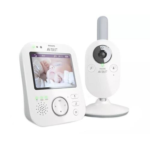 Monitor video wireless pentru bebelusi philips avent premium scd843/26, 3.5inch, functii calmare, termometru (alb)