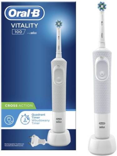 Periuta de dinti electrica oral-b d100 vitality cross action, 1 program, 1 capat (alb)