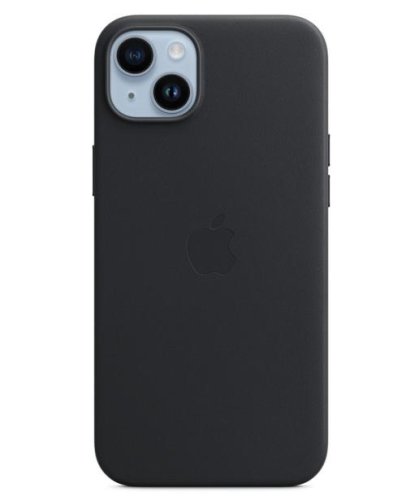Protectie spate apple leather pentru apple iphone 14 plus, magsafe (negru)
