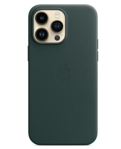 Protectie spate apple leather pentru apple iphone 14 pro max, magsafe (verde)