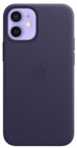 Protectie spate apple mjyq3zm/a leather case with magsafe deep violet seasonal spring2021 pentru apple iphone 12 mini, piele naturala (mov)