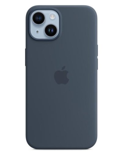 Protectie spate Apple silicone pentru Apple iphone 14 , magsafe (albastru)