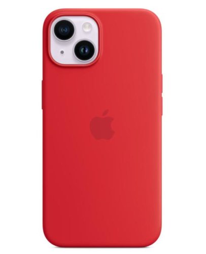 Protectie spate apple silicone pentru apple iphone 14 , magsafe (rosu)