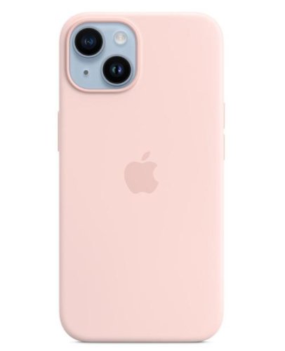 Protectie spate apple silicone pentru apple iphone 14 , magsafe (roz)