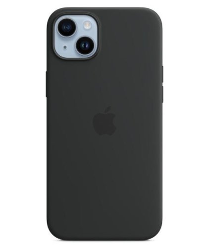 Protectie spate apple silicone pentru apple iphone 14 plus, magsafe (negru)