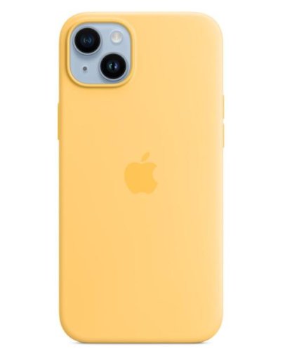 Protectie spate apple silicone pentru apple iphone 14 plus, magsafe (portocaliu)