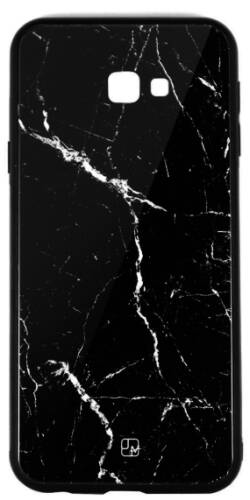 Protectie spate just must glass print black marble jmgpj4pbkm pentru samsung galaxy j4 plus (negru/alb)