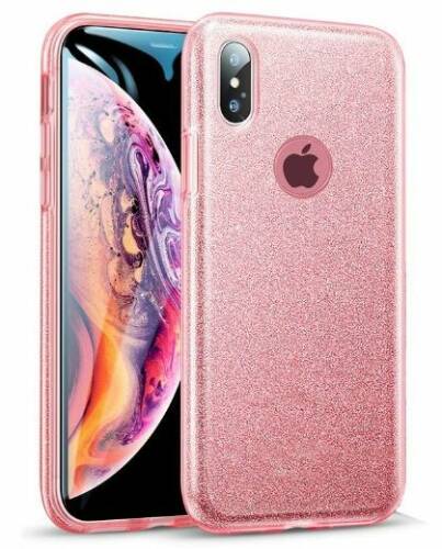 Protectie spate senno magic glitter pentru apple iphone xs max (roz)