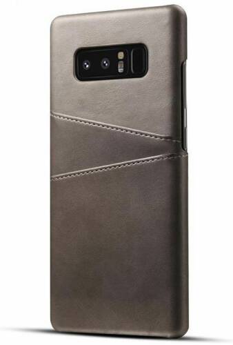 Protectie spate senno tailor leather wallet pentru samsung galaxy note 8 (gri)