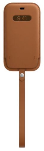 Protectie toc apple leather sleeve with magsafe saddle brown mhyc3zm/a pentru apple iphone 12 / iphone 12 pro (maro)