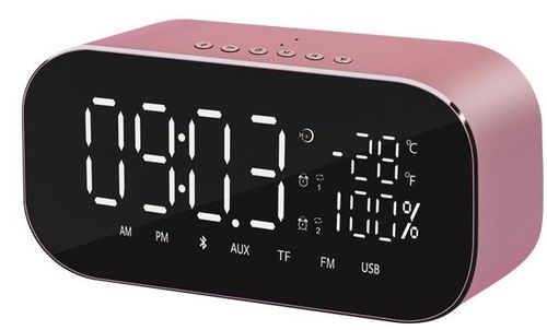 Radio cu ceas akai abts-s2, bluetooth (roz)