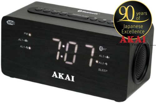 Radio cu ceas akai acr-2993, fm radio, dual alarm si functie incarcare telefon
