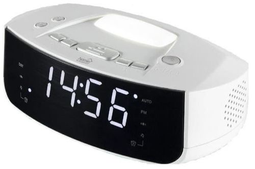Radio cu ceas home ltcr03, ecran led, alarma, radio fm, lanterna (alb)