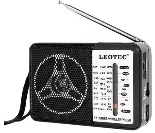 Radio leotec lt608, 4 benzi fm/mw/sw1/sw2, 1w, 4 ohmi, antena (negru)