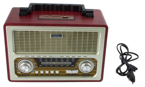 Radio portabil retro sal rrt3b, bluetooth, 6w, mp3, usb, sd, 3 benzi am fm sw (maro)