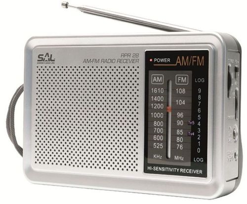 Radio portabil sal rpr2b, am/fm, semnal led, consum redus (gri)