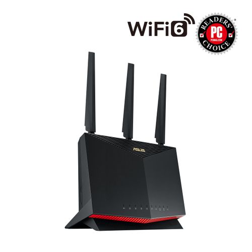 Router gaming wireless asus rt-ax86u, gigabit, dual band, wifi 6, 5700 mbps, 3 antene externe (negru)