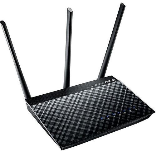 Router wireless asus dsl-ac51, gigabit, dual band, 750 mbps, adsl/vdsl, 3 antene extrene (negru)