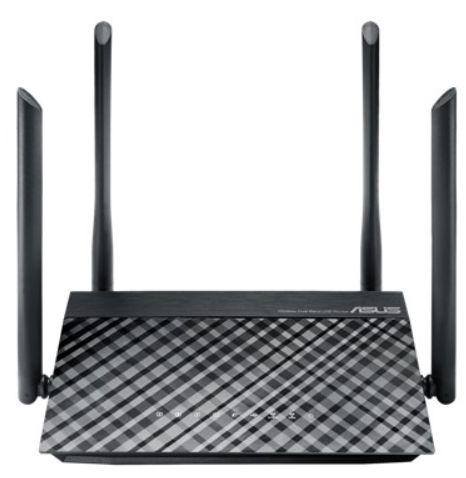 Router wireless asus rt-ac1200, dual band, 1200 mbps, 4 antene externe (negru)