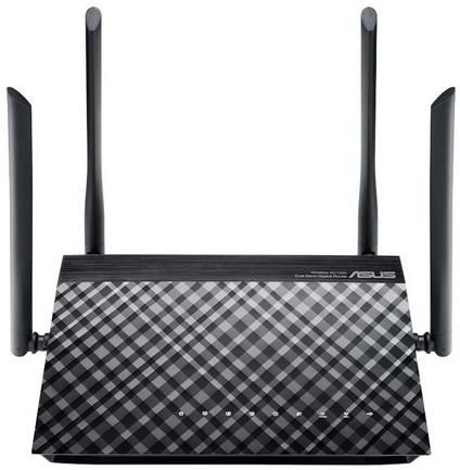 Router wireless asus rt-ac1200g+, gigabit, dual band, 1200 mbps, 4 antene externe
